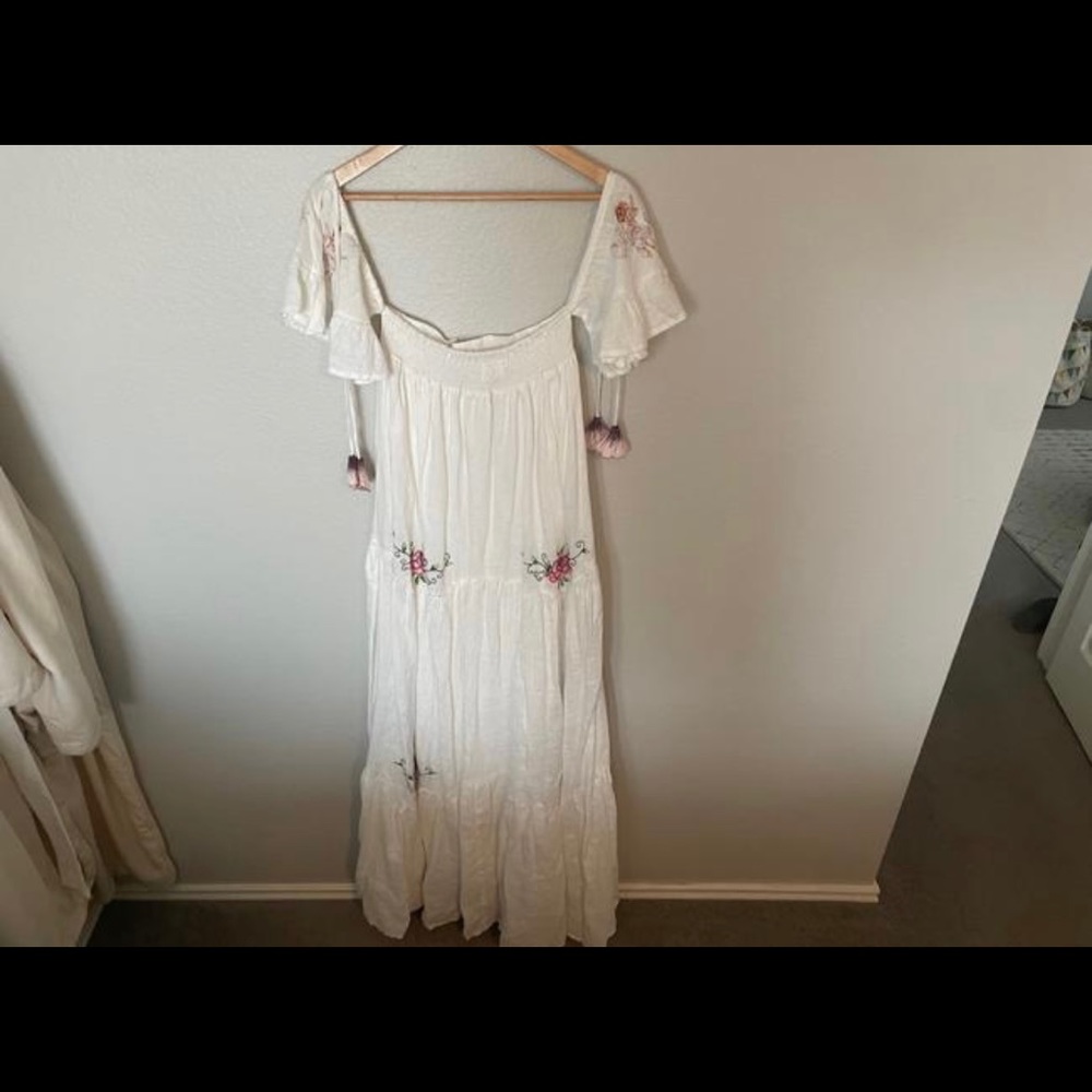 Fillyboo Cream Off The Shoulder Dress
